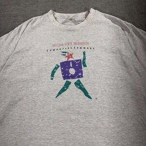 Hazelwoods ASU Computing‎ Commons T-Shirt Mens XL Gray Excellent Vintage 90s USA